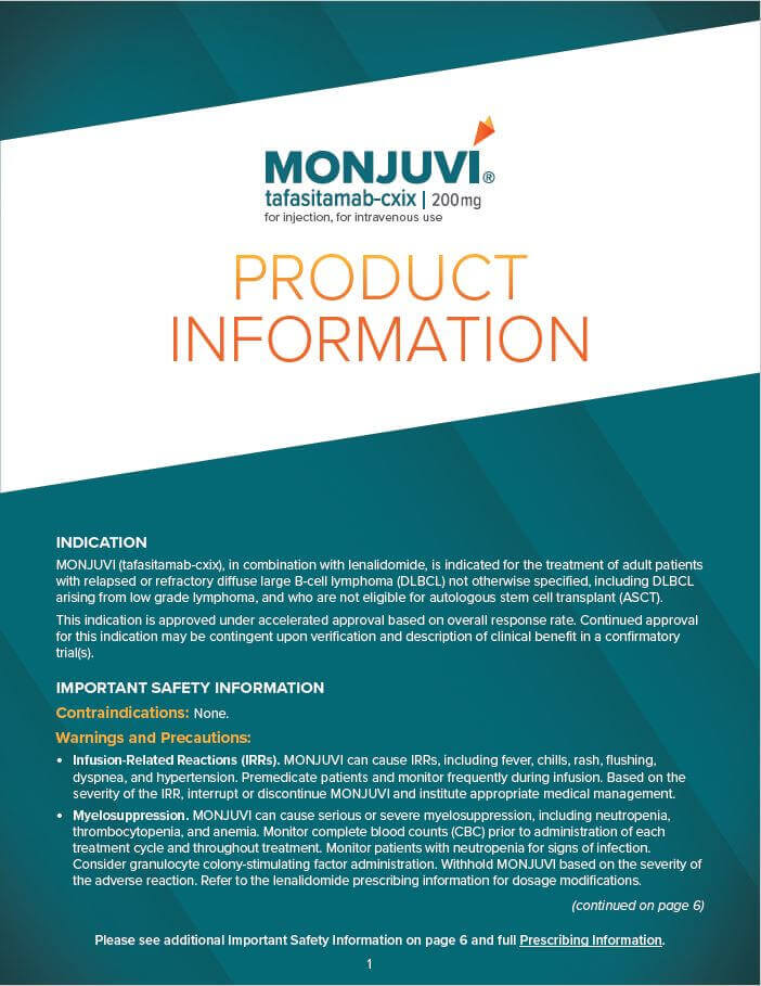 MONJUVI Product Information Sheet